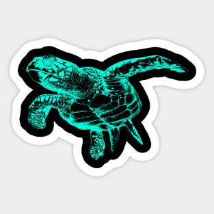 Sea Turtle (Neon) Sticker